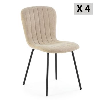 Pack 4 Sillas Comedor Tela Lake 94x43x58 Cm - Beige Y Negro con Ofertas en  Carrefour