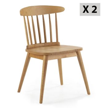 Juego De 2 Sillas Plegables Gran Uso En Interiores Bambú 78x45x48 Cm -  Natural [en.casa] con Ofertas en Carrefour