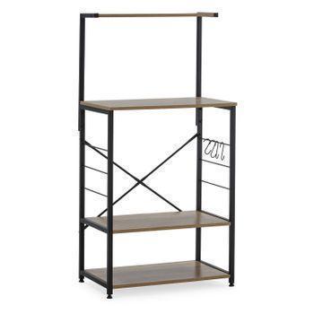 Mueble Auxiliar Industriale Con Ruedas Para Cocina Roble Krokberg Y Negro  88x72cm con Ofertas en Carrefour