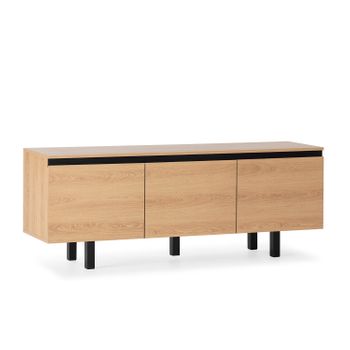 Mueble Tv De Melamina Madera De Caucho Homcom 150x30x42 Cm-roble con  Ofertas en Carrefour