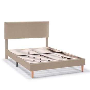 Estructura De Cama Tapizada Lauren De 30 Cm, 90x190 Cm, Beige