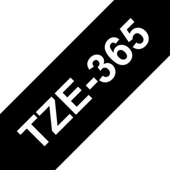 Brother Tze365 Cinta Laminada Generica De Etiquetas - Texto Blanco Sobre Fondo Negro - Ancho 36mm X 8 Metros
