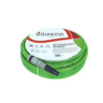 Manguera Aqualatex Reforzada  | Kit Con Accesorios 15m | Bonerva