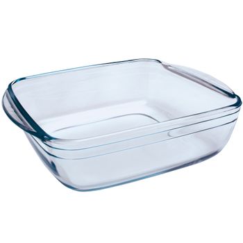 Fuente Cuadrada 25x22x7cm 2,2l Borosilicato Mediterráneo San Ignacio