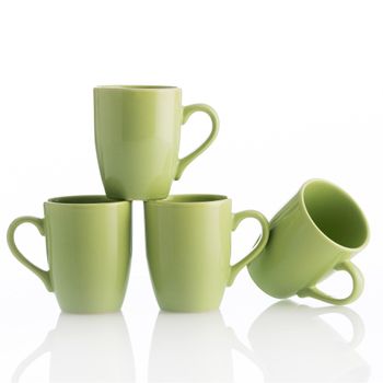 Set 4pcs Tazas 11cm 360ml Loza Verde Casa Benetton