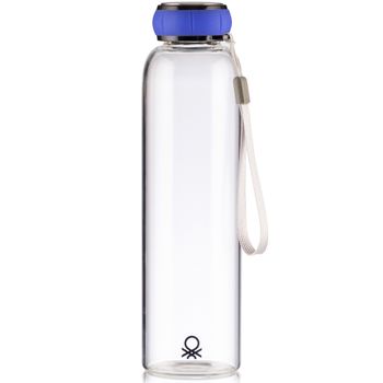 Botella De Agua 550ml Borosilicato Tapa Azul Casa Benetton