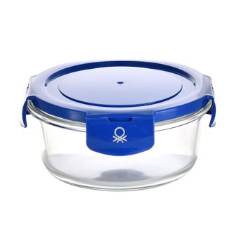 Hermético Redondo Borosilicato Benetton Rainbow 570 Ml Azul