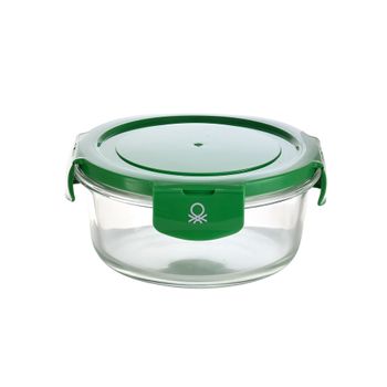 Fiambrera Hermética Benetton 840 Ml Verde Plástico Polipropileno Vidrio De Borosilicato