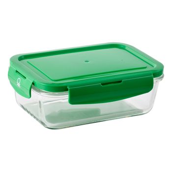 Fiambrera Rainbow Be Benetton 1860 Ml Verde Vidrio De Borosilicato