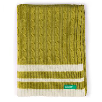 Manta 100% Algodón De Punto Benetton 140 X 190 Cm 200gsm Amarillo