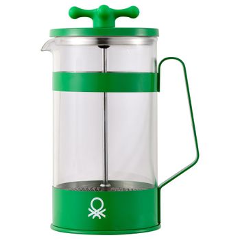 Cafetera Con Émbolo 6 Tazas 600ml Acero Inoxidable, Borosilicato Verde Colección Rainbow