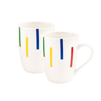 Set 2 Taza Porcelana Benetton New Bone China 11 Cm