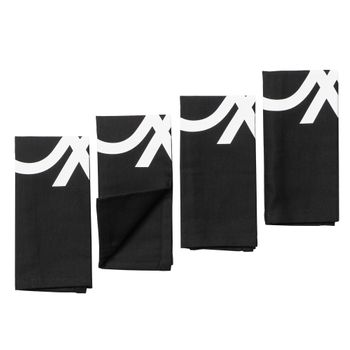 Set 4pc Mantel Individual 45x30cm Polipropileno Black & White