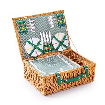 Set 21pc Cesta De Picnic Con Juego Para 4 Personas Rainbow Benetton