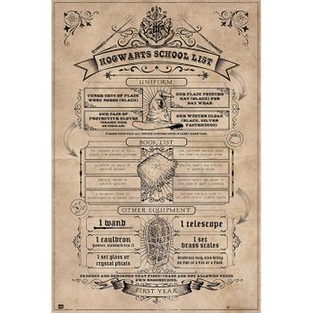 Maxi Poster Harry Potter Lista Escolar De Hogwarts