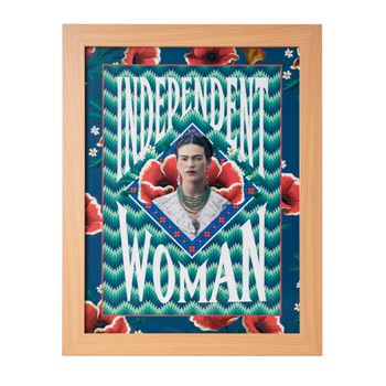 Print Enmarcado 30x40 Cm Frida Kahlo Independent Woman