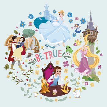 Canvas 30x30 Cm Disney Princess Be True