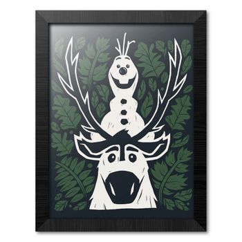 Print Enmarcado 30x40 Cm Disney Frozen Ii Olaf Y Sven