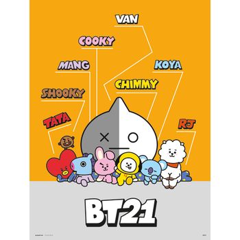 Lamina 30x40 Cm Bt21 Personajes