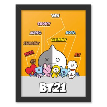 Print Enmarcado 30x40 Cm Bt21 Personajes