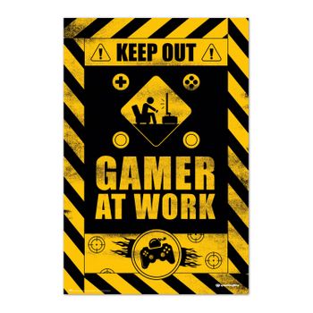 Poster Gamer At Work Gaming Caution Gameration