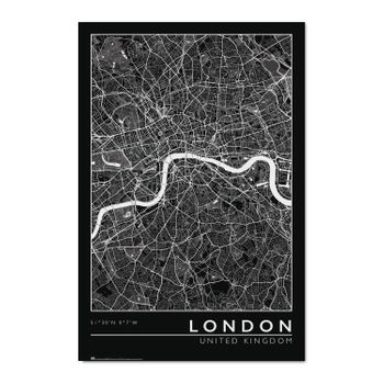 Poster Mapa De Londres En Blanco Y Negro