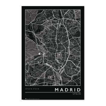 Poster Mapa De Madrid En Blanco Y Negro