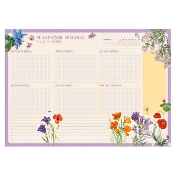 Bloc Planificador Semanal A3 Botanical Wild Flowers Portugues Kokonote