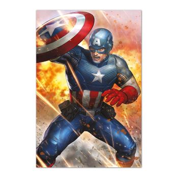 Poster Capitan America Bajo Fuego Enemigo Marvel Comics