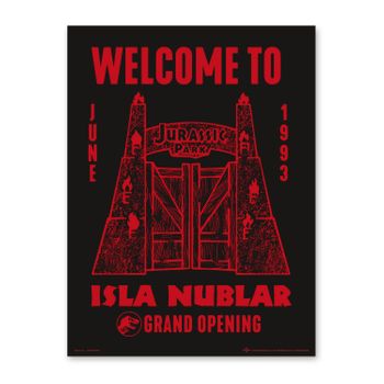 Print Jurassic Park Welcome To Isla Nublar 30x40 Cm