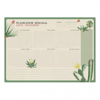 Bloc Planificador Semanal A4 Botanical Cacti Portugues Kokonote