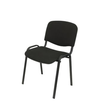 Pack De 4 Sillas Confidentes Ergonómica, Apilable, Multiusos Y Estructura En Color Negro  Asiento Y Respaldo Tapizados En Tejido Aran Color Negro Piqueras Y Crespo Modelo Alcaraz