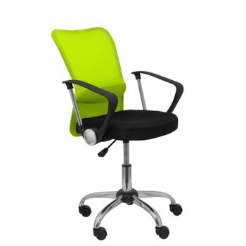 Silla De Oficina Cardenete Respaldo Malla Verde. Asiento Negro