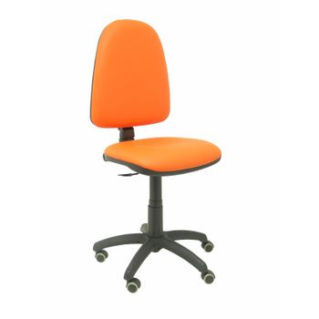 Silla De Oficina Ayna Similpiel Naranja Ruedas De Parquet