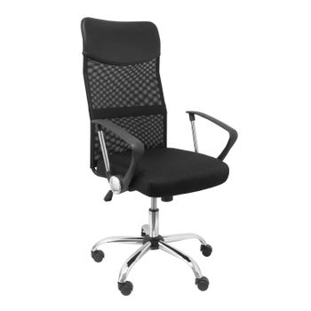 Silla De Dirección Ergonómica Con Mecanismo Basculante, Brazos Fijos Y Regulable En Altura - Respaldo De Malla Transpirable Y Asiento N Tejido De Malla Color Negro Piqueras Y Crespo Modelo Gontar