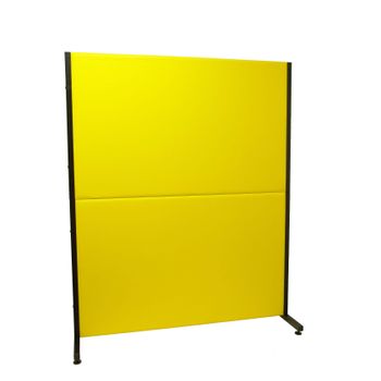 Biombo Fijo Separador De Oficina Valdeganga Similpiel Amarillo 160x130cm