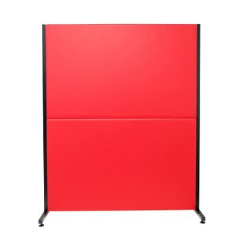 Biombo Fijo Separador De Oficina Valdeganga Similpiel Rojo 160x130cm