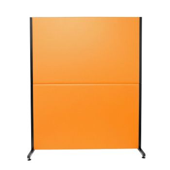 Biombo Fijo Separador De Oficina Valdeganga Similpiel Naranja 160x130cm