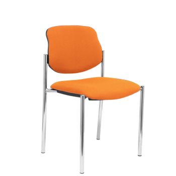 Silla Confidente Villalgordo Bali Naranja Chasis Cromo