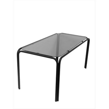 Mesa De Oficina Vega Chasis Negro Cristal Fumé 100cm X 50cm