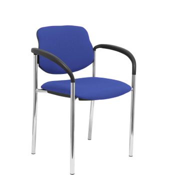 Silla Confidente Villalgordo Bali Azul Chasis Cromo Con Brazos