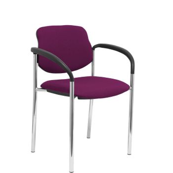 Silla Confidente Villalgordo Bali Morado Chasis Cromo Con Brazos