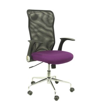 Silla De Oficina Minaya Respaldo Malla Negro. Asiento Bali Morado