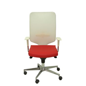 Silla De Oficina Ossa Blanca Similpiel Rojo