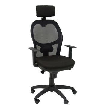 Silla De Oficina Jorquera Malla Negra Asiento Bali Negro Cabecero Regulable