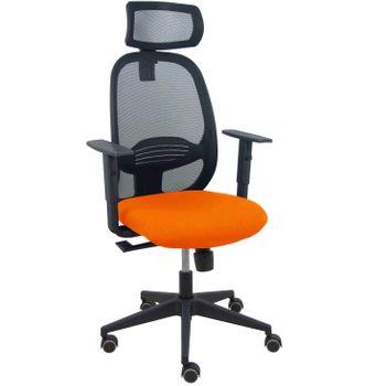 Silla Giratoria De Oficina Cilanco 131 X 64 X 55 Cm - Respaldo Malla - Brazos Regulables - Cabecero Regulable - Naranja Oscuro