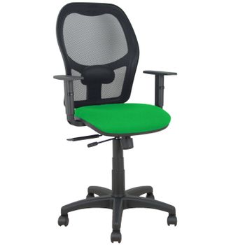 Silla Giratoria De Oficina Alocén 111 X 61 X 58 Cm - Con Traslack - Respaldo Malla - Brazos Regulables - Verde