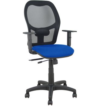 Silla Giratoria De Oficina Alocén 111 X 61 X 58 Cm - Con Traslack - Respaldo Malla - Brazos Regulables - Azul