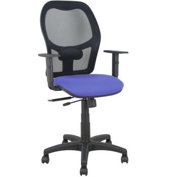 Silla Giratoria De Oficina Alocén 111 X 61 X 58 Cm - Con Traslack - Respaldo Malla - Brazos Regulables - Azul Claro