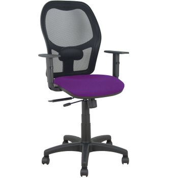 Silla Giratoria De Oficina Alocén 111 X 61 X 58 Cm - Con Traslack - Respaldo Malla - Brazos Regulables - Morado